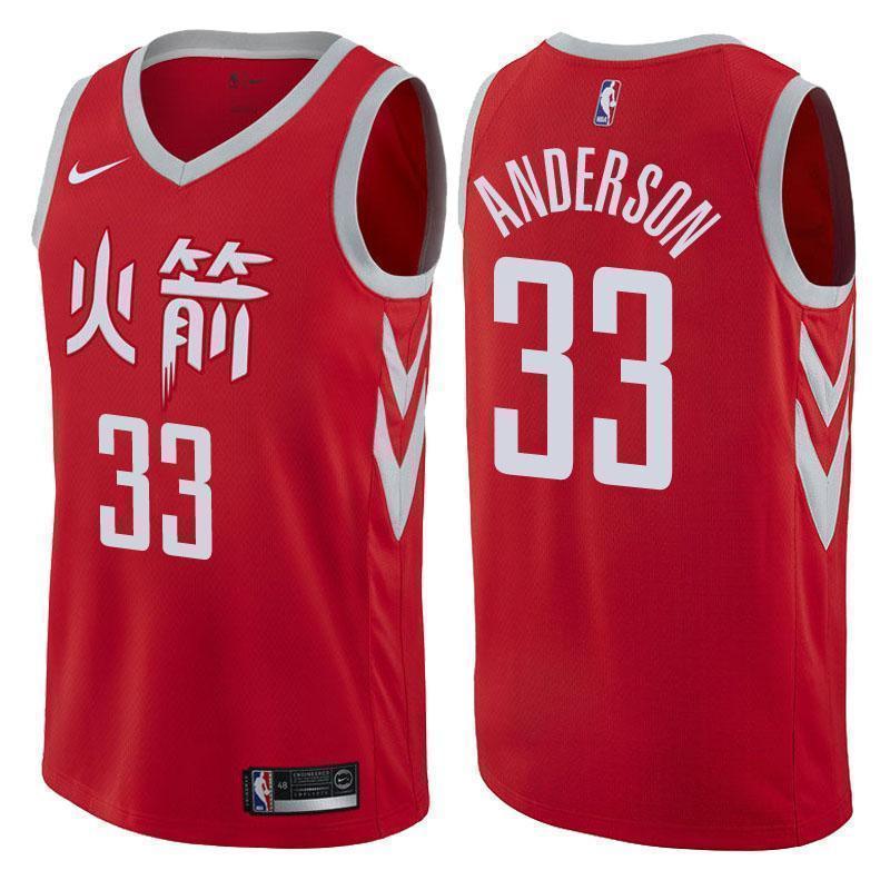 Houston Rockets #33 Ryan Anderson City Edition Red Swingman Jersey