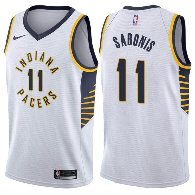 Indiana Pacers #11 Domantas Sabonis Association White Swingman Jersey