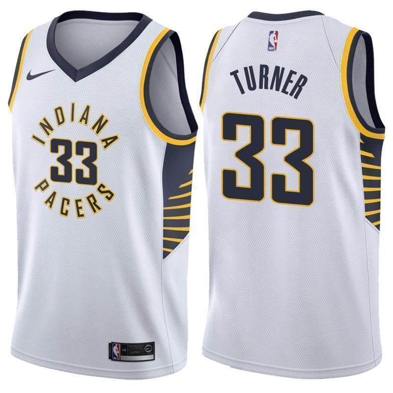 Indiana Pacers #33 Myles Turner Association White Swingman Jersey