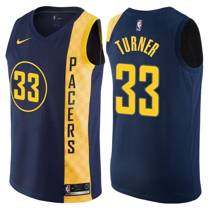 Indiana Pacers #33 Myles Turner City Edition Navy Swingman Jersey