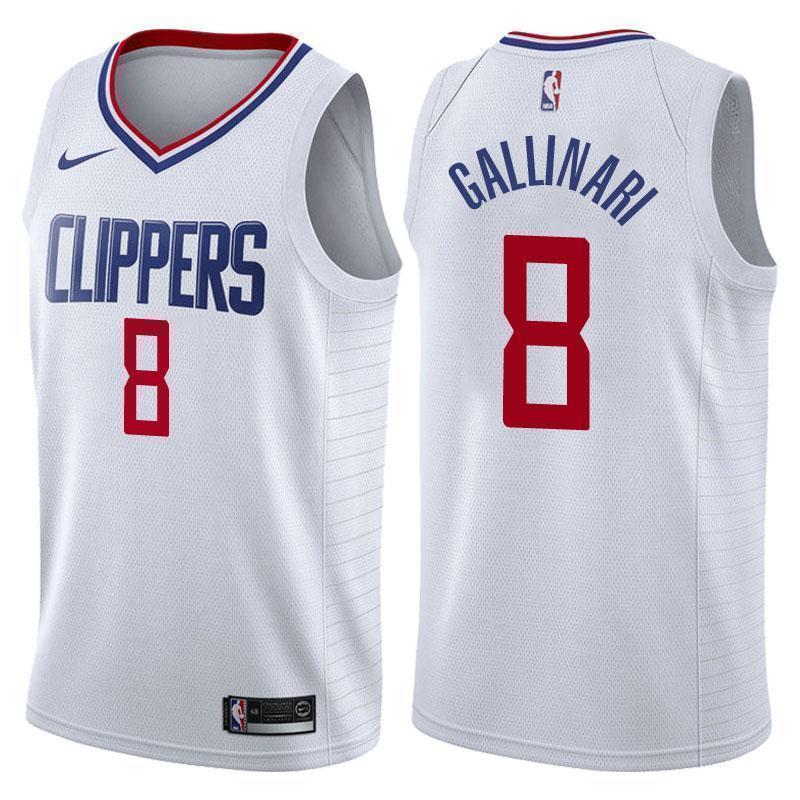 Los Angeles Clippers #8 Danilo Gallinari Association White Swingman Jersey