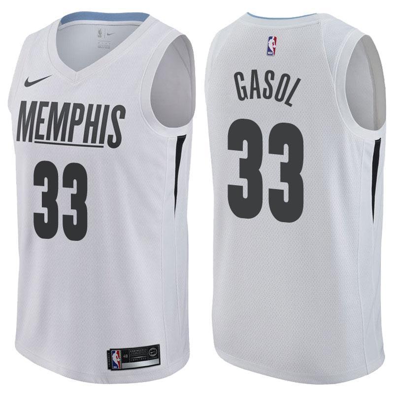 Memphis Grizzlies #33 Marc Gasol City Edition White Swingman Jersey