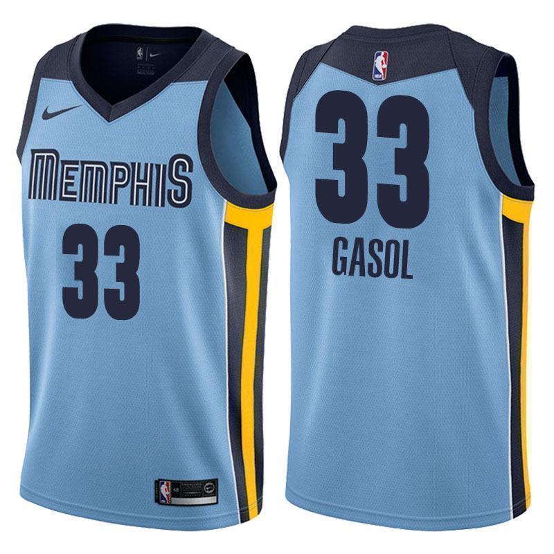 Memphis Grizzlies #33 Marc Gasol Statement Blue Swingman Jersey