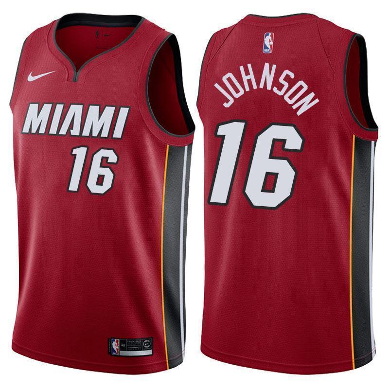Miami Heat #16 James Johnson Statement Red Swingman Jersey