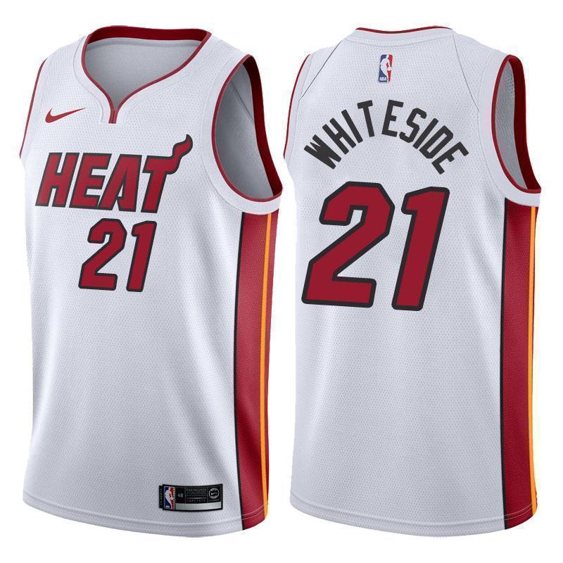 Miami Heat #21 Hassan Whiteside Association White Swingman Jersey
