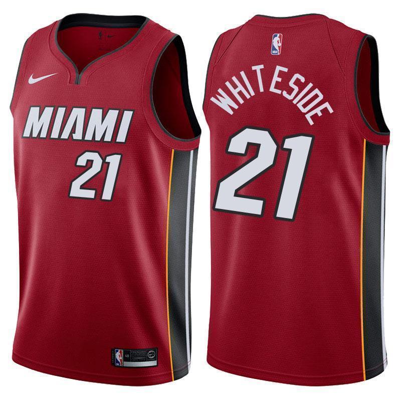 Miami Heat #21 Hassan Whiteside Statement Red Swingman Jersey
