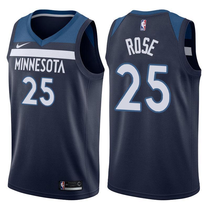 Minnesota Timberwolves #25 Derrick Rose Icon Navy Swingman Jersey