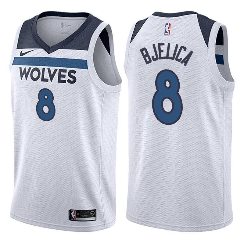 Minnesota Timberwolves #8 Nemanja Bjelica Association White Swingman Jersey
