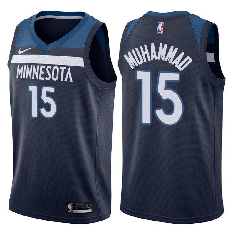 Minnesota Timberwolves #15 Shabazz Muhammad Icon Navy Swingman Jersey