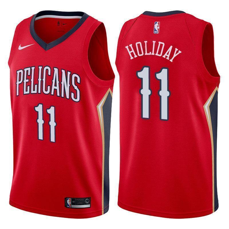New Orleans Pelicans #11 Jrue Holiday Statement Red Swingman Jersey