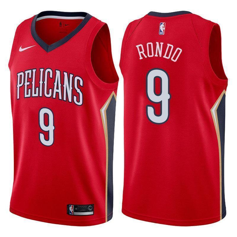New Orleans Pelicans #9 Rajon Rondo Statement Red Swingman Jersey