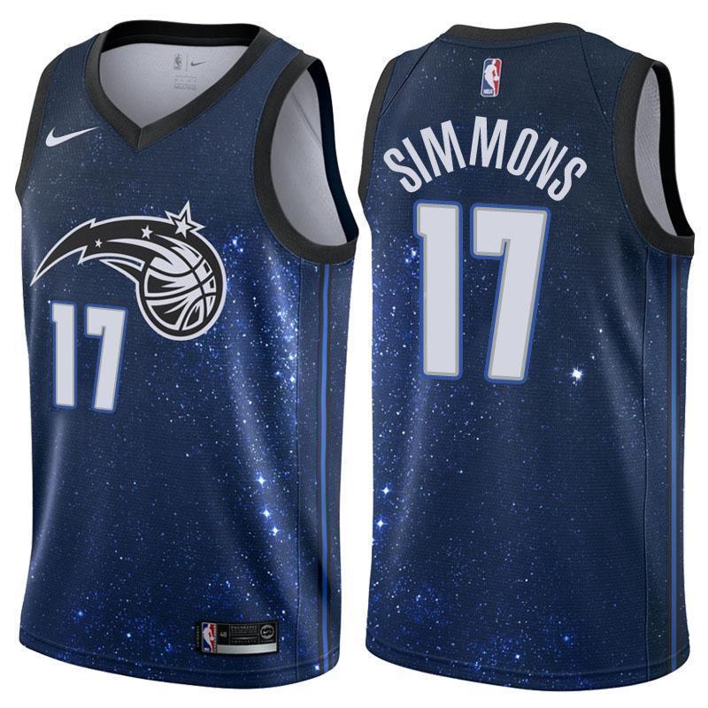 Orlando Magic #17 Jonathon Simmons City Edition Navy Swingman Jersey