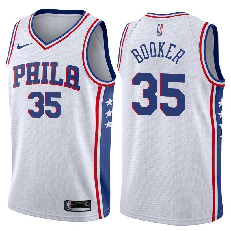 Philadelphia 76ers #35 Trevor Booker Association White Swingman Jersey