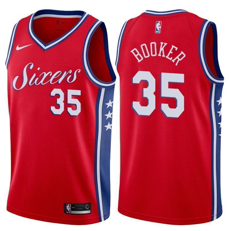 Philadelphia 76ers #35 Trevor Booker Statement Red Swingman Jersey