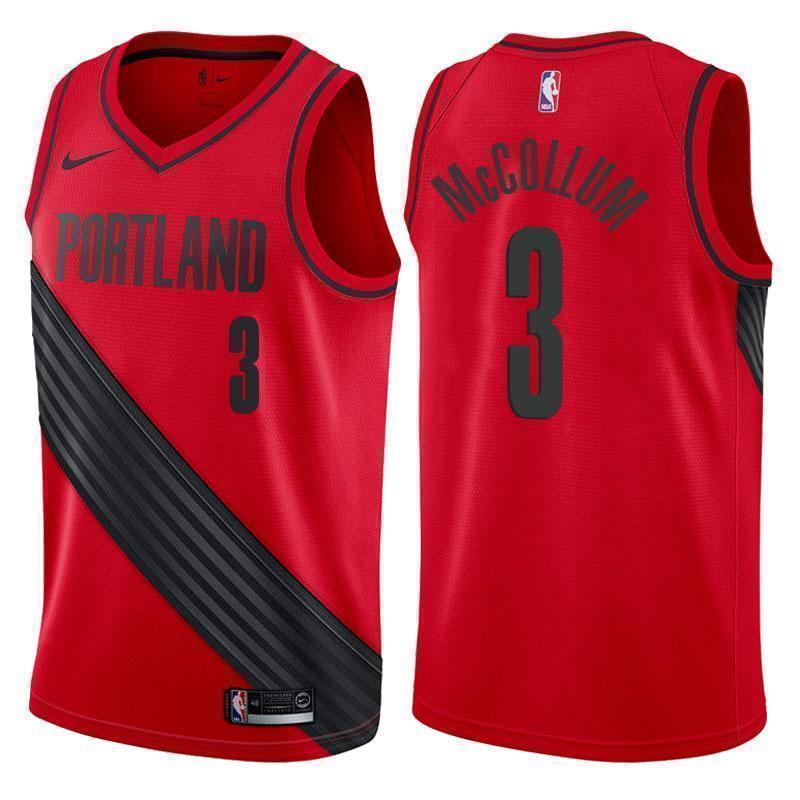 Portland Trail Blazers #3 CJ McCollum Statement Red Swingman Jersey