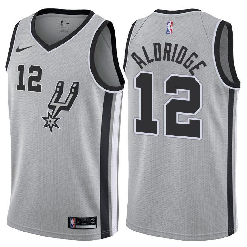 San Antonio Spurs #12 LaMarcus Aldridge Statement Gray Swingman Jersey
