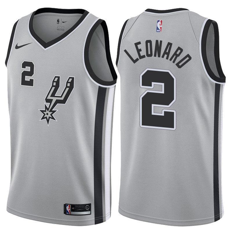 San Antonio Spurs #2 Kawhi Leonard Statement Gray Swingman Jersey