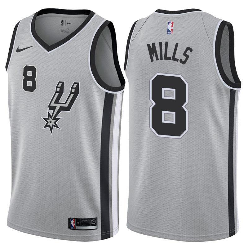 San Antonio Spurs #8 Patty Mills Statement Gray Swingman Jersey