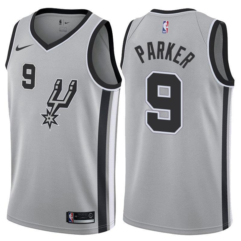 San Antonio Spurs #9 Tony Parker Statement Gray Swingman Jersey