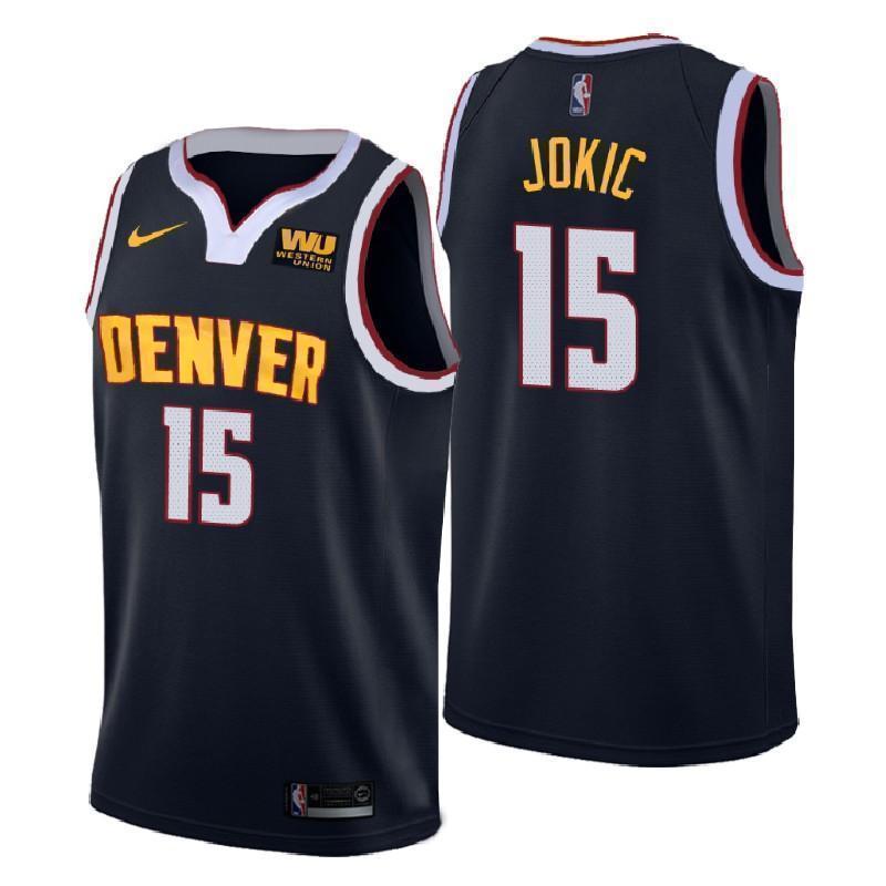 Denver Nuggets #15 Nikola Jokic Icon Edition Navy Swingman Jersey