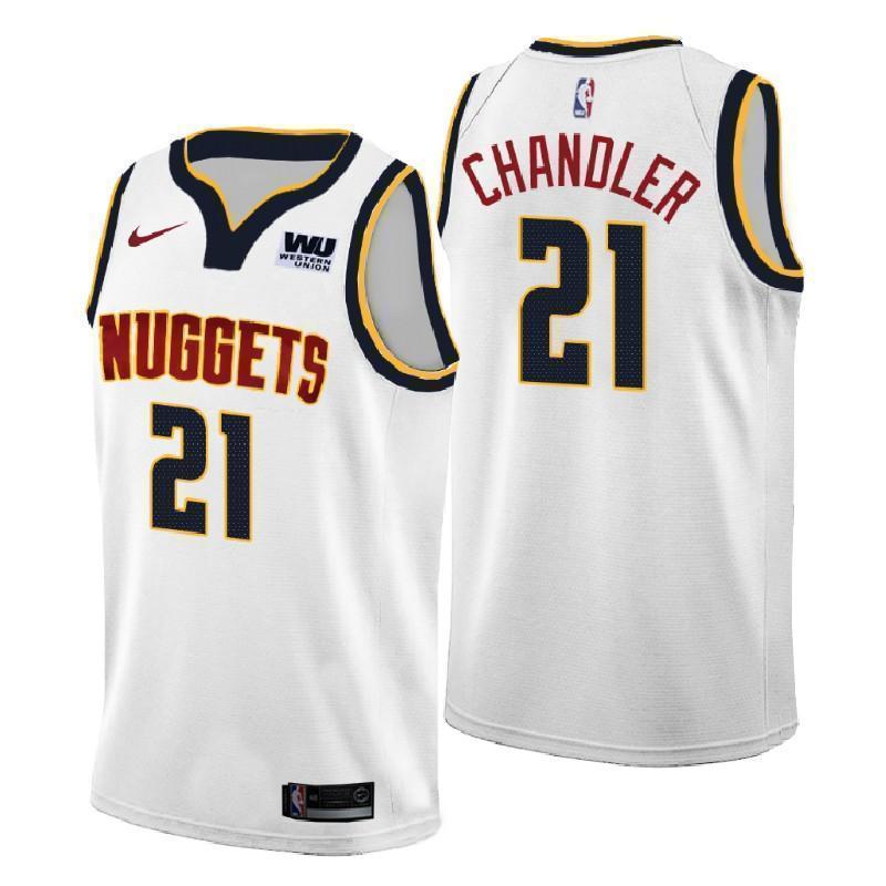 Denver Nuggets #21 Wilson Chandler Association White Swingman Jersey