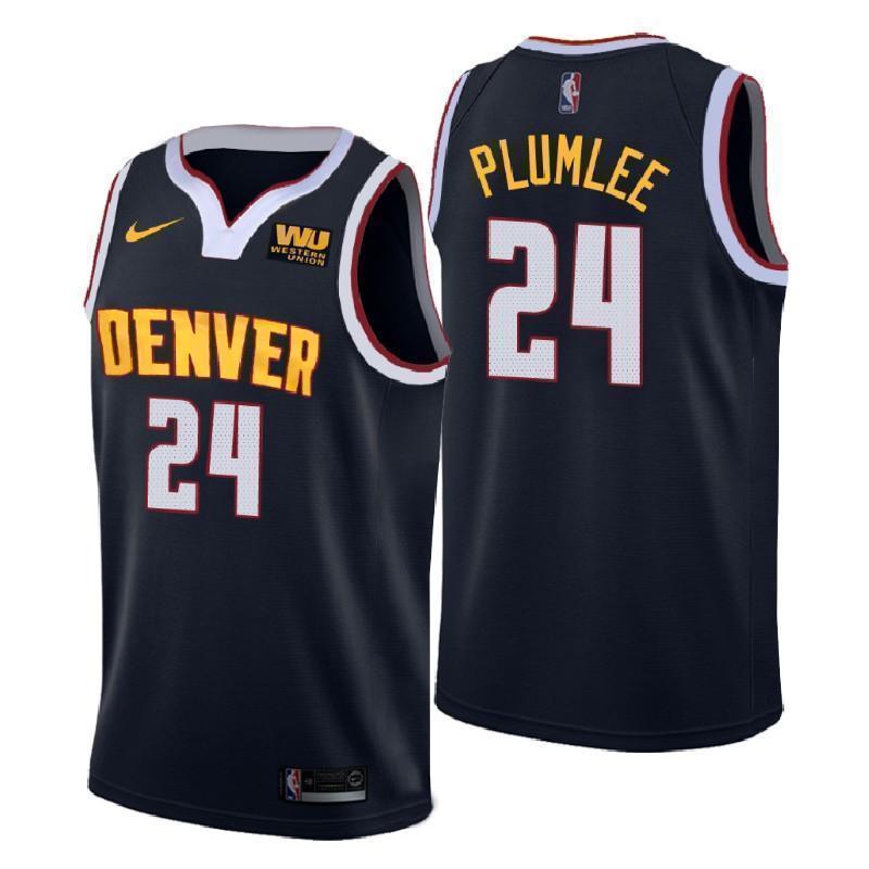 Denver Nuggets #24 Mason Plumlee Icon Edition Navy Swingman Jersey