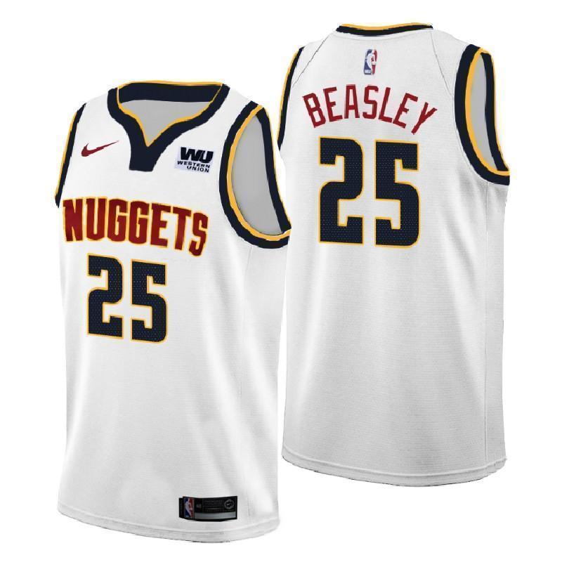 Denver Nuggets #25 Malik Beasley Association White Swingman Jersey