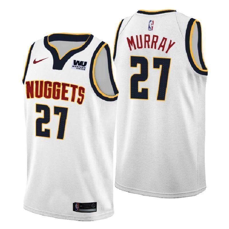 Denver Nuggets #27 Jamal Murray Association White Swingman Jersey