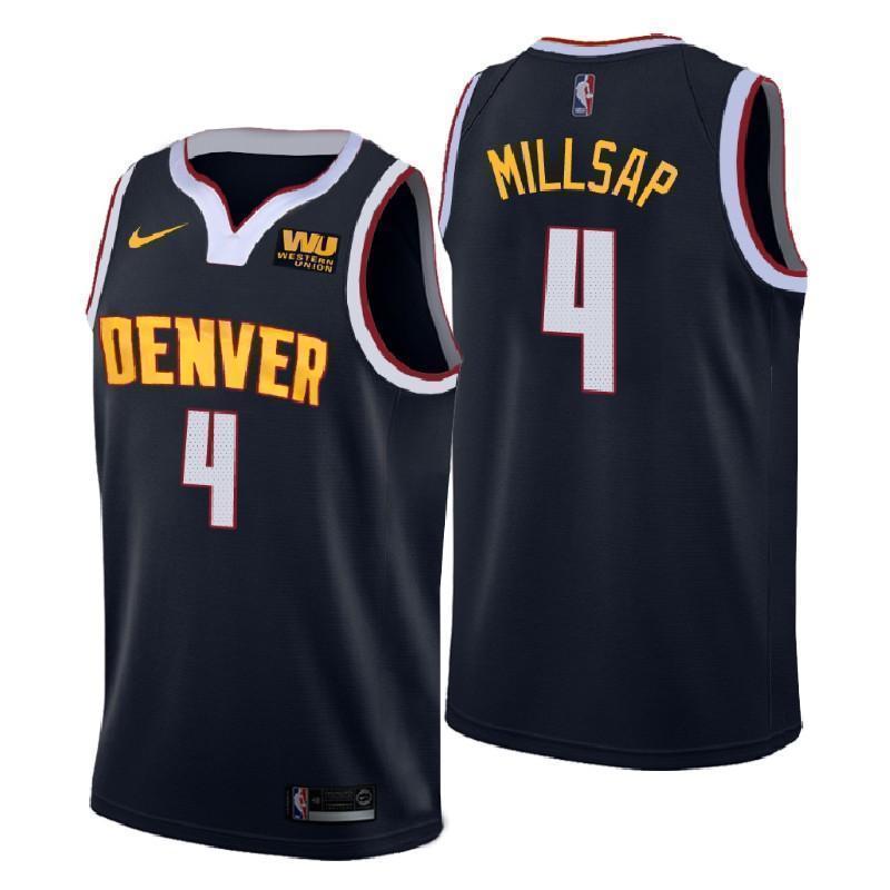 Denver Nuggets #4 Paul Millsap Icon Edition Navy Swingman Jersey