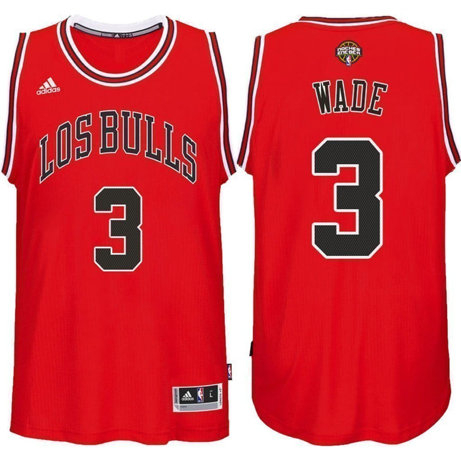 Men's Chicago Bulls Dwyane Wade Noches Enebea Road Swingman Jersey Red