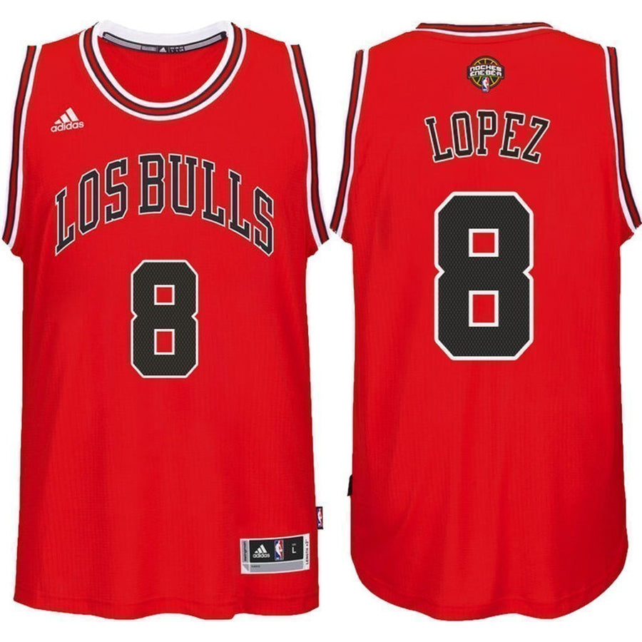 Men's Chicago Bulls Robin Lopez Noches Enebea Road Swingman Jersey Red