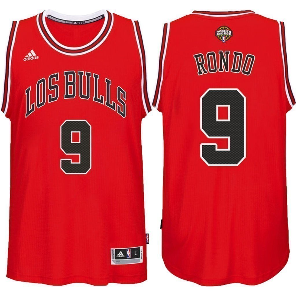 Men's Chicago Bulls Rajon Rondo Noches Enebea Road Swingman Jersey Red