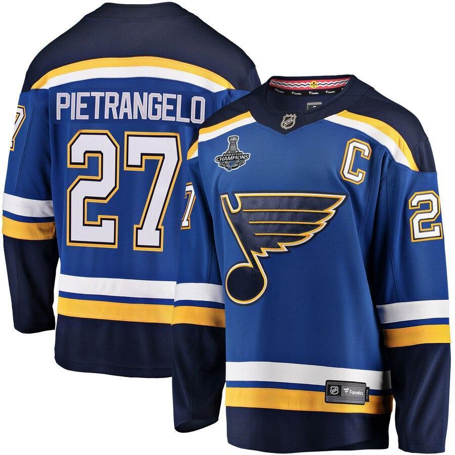 Men's St. Louis Blues Alex Pietrangelo Fanatics Branded Blue 2019 Stanley Cup Champions Home Breakaway Player Jersey