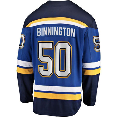 Men's St. Louis Blues Jordan Binnington Fanatics Branded Blue 2019 Stanley Cup Champions Home Breakaway Player Jersey