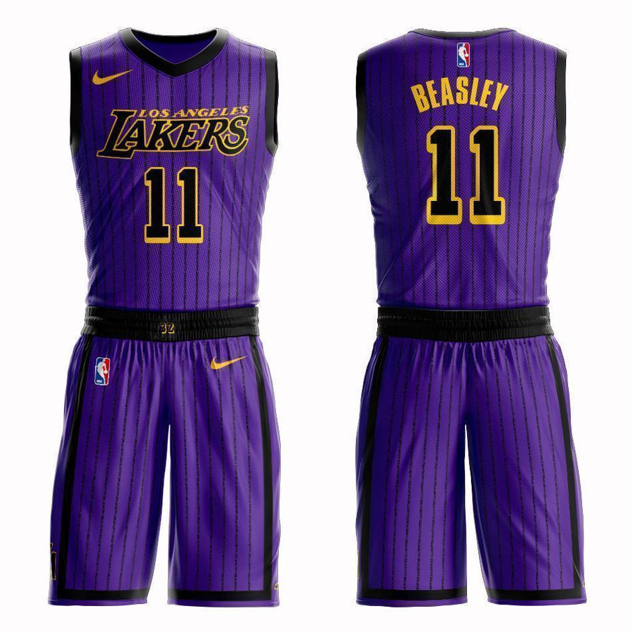 Los Angeles Lakers #11 Michael Beasley City 2019 Jersey and Pant Set