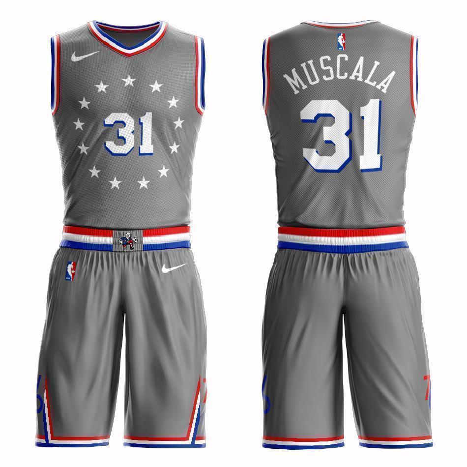 Philadelphia 76ers #31 Mike Muscala City 2019 Jersey and Pant Set