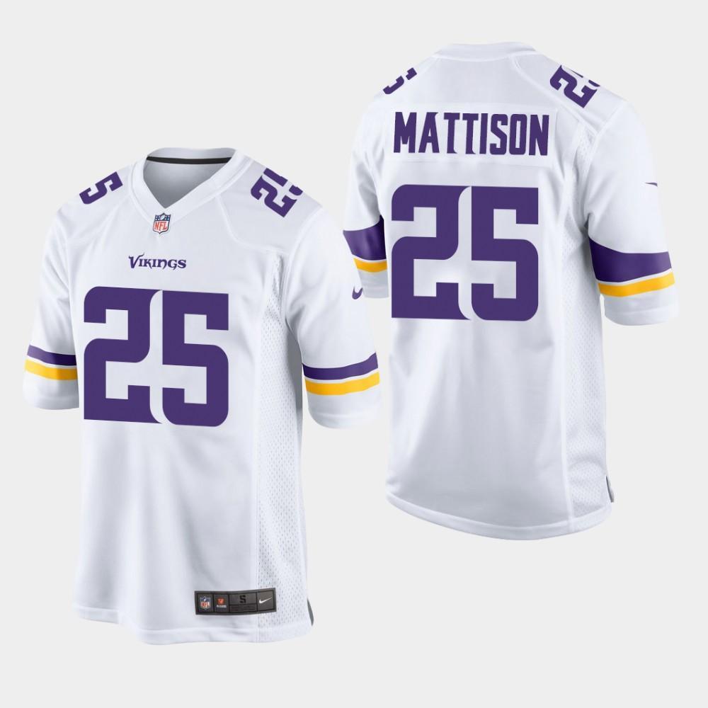 Minnesota Vikings #25 Alexander Mattison 2019 Draft Game Jersey - White