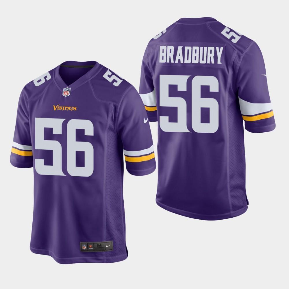 Minnesota Vikings #56 Garrett Bradbury 2019 Draft Game Jersey - Purple