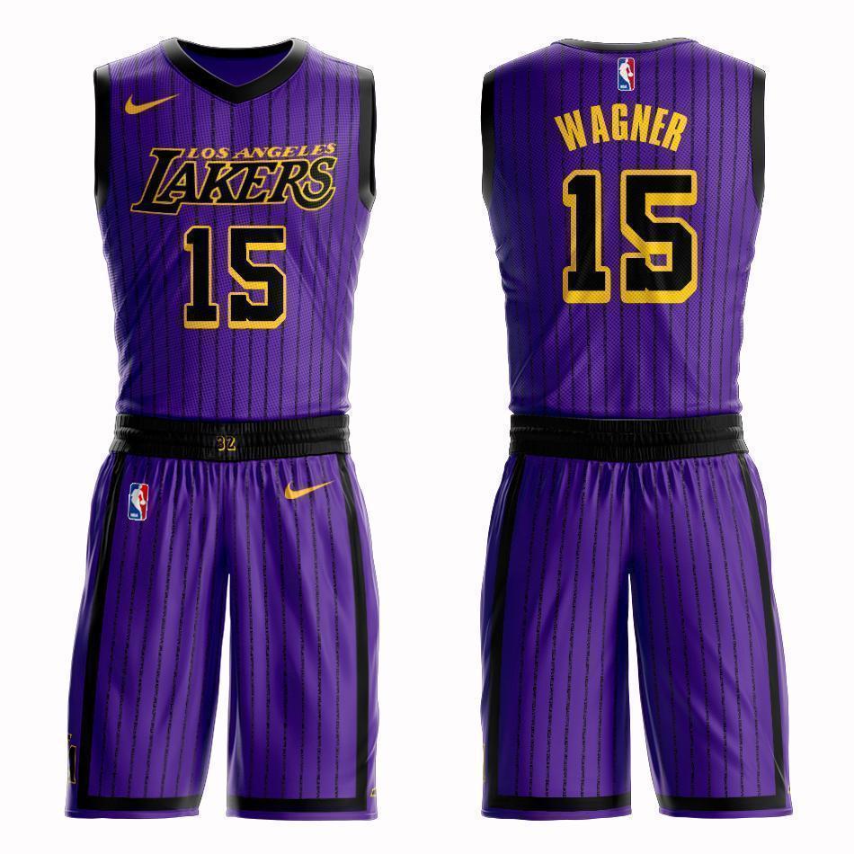 Los Angeles Lakers #15 Moritz Wagner City 2019 Jersey and Pant Set