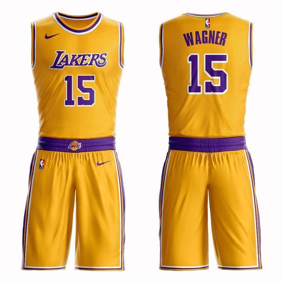 Los Angeles Lakers #15 Moritz Wagner Icon Jersey and Pant Set