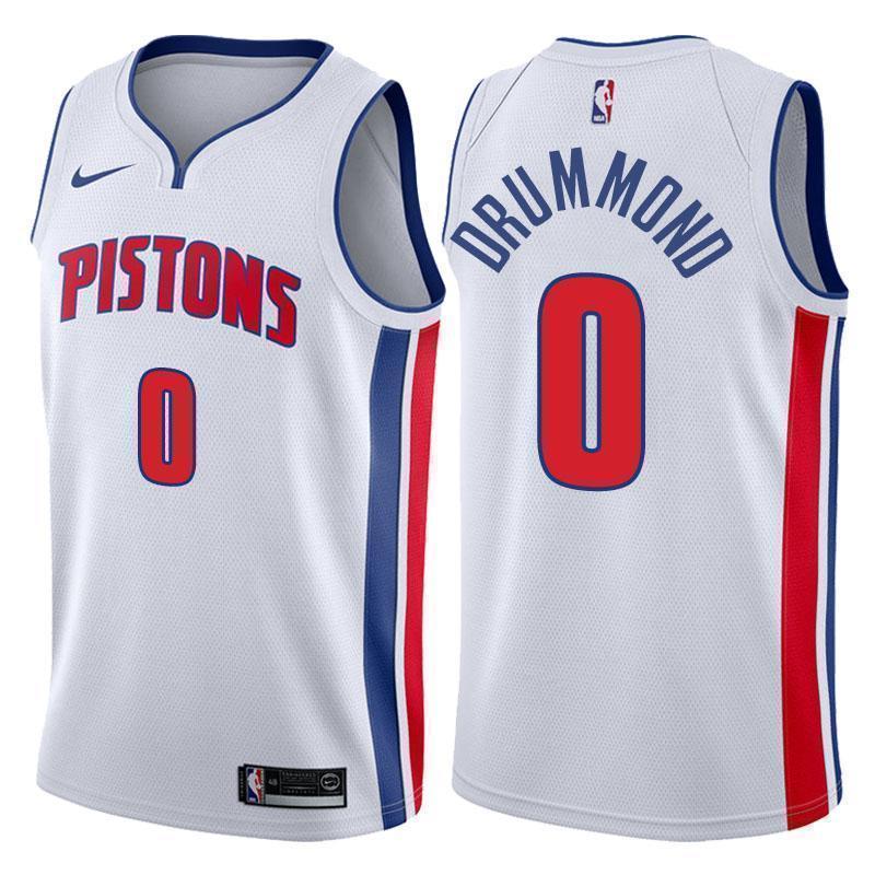 Detroit Pistons #0 Andre Drummond Association White Swingman Jersey