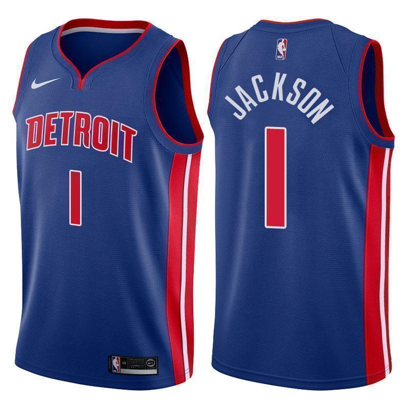 Detroit Pistons #1 Reggie Jackson Icon Blue Swingman Jersey