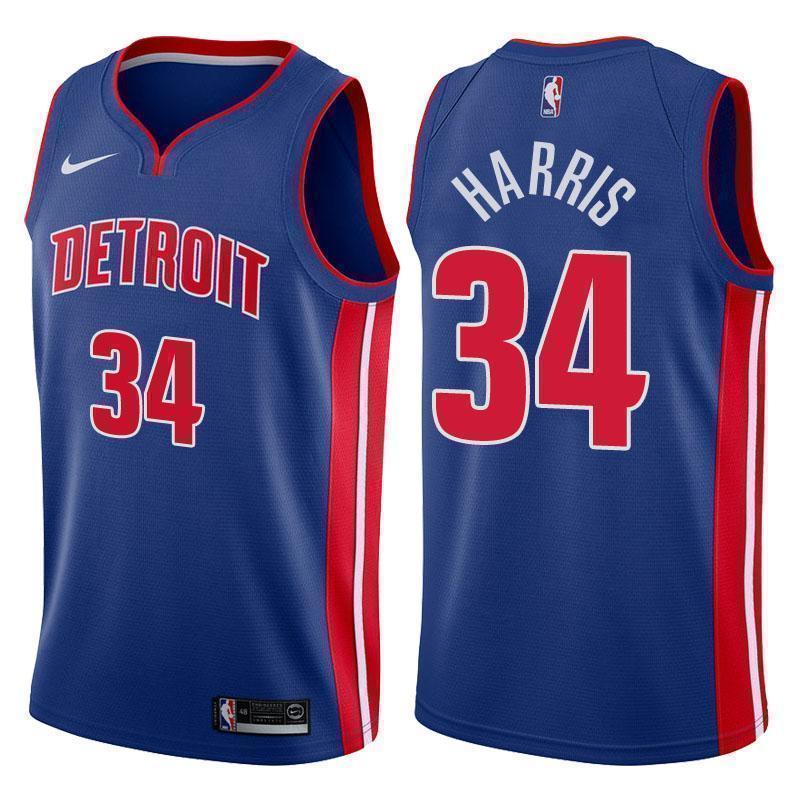 Detroit Pistons #34 Tobias Harris Icon Blue Swingman Jersey