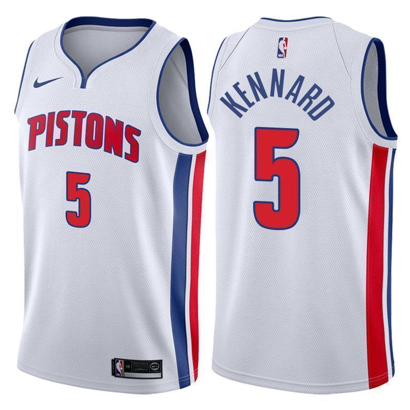 Detroit Pistons #5 Luke Kennard Association White Swingman Jersey