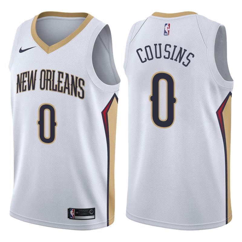 New Orleans Pelicans #0 DeMarcus Cousins Association White Swingman Jersey
