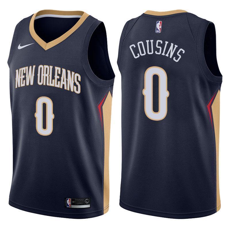 New Orleans Pelicans #0 DeMarcus Cousins Icon Navy Swingman Jersey