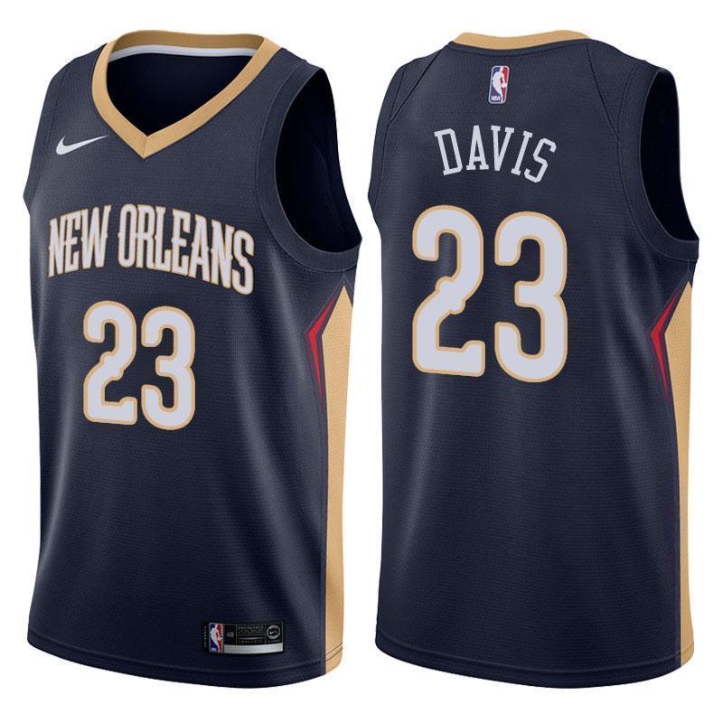 New Orleans Pelicans #23 Anthony Davis Icon Navy Swingman Jersey