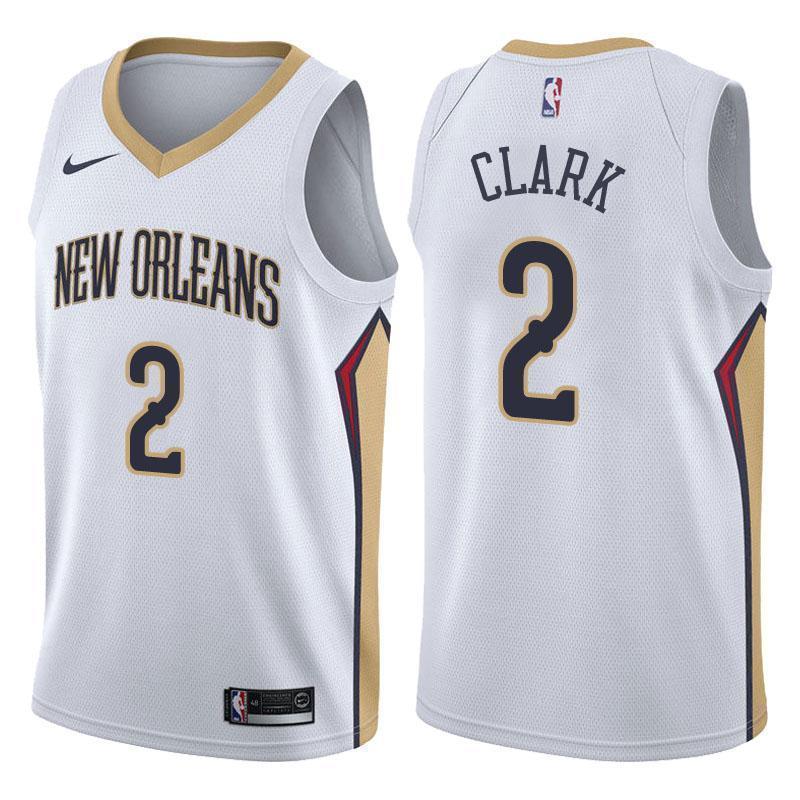 New Orleans Pelicans #2 Ian Clark Association White Swingman Jersey