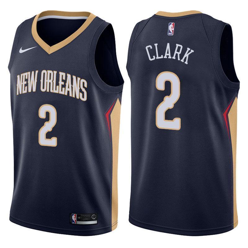 New Orleans Pelicans #2 Ian Clark Icon Navy Swingman Jersey