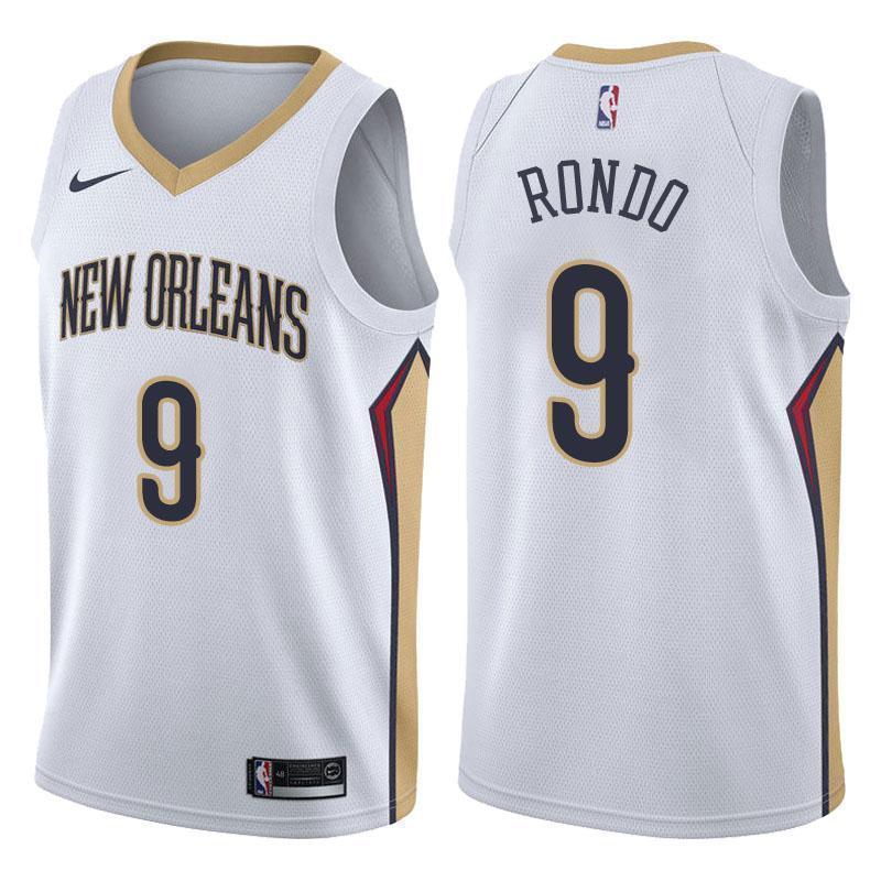 New Orleans Pelicans #9 Rajon Rondo Association White Swingman Jersey